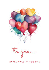 Happy Valentine's Day greeting card. AI generate illustration