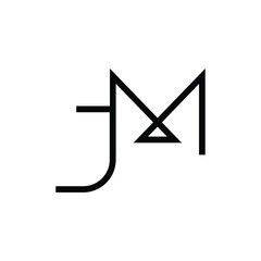 Minimal Letters JM Logo Design