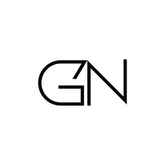 Fototapeta na wymiar Minimal Letters GN Logo Design