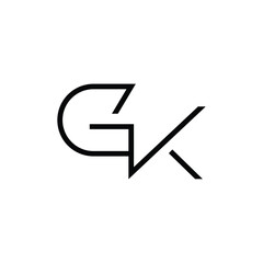 Minimal Letters GK Logo Design