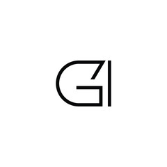 Minimal Letters GI Logo Design