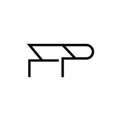 Minimal Letters FP Logo Design