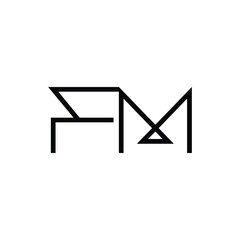 Minimal Letters FM Logo Design