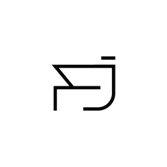 Minimal Letters FJ Logo Design