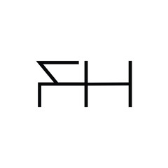 Minimal Letters FH Logo Design