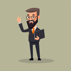 male teacher vector flat illustration