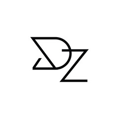 Minimal Letters DZ Logo Design - obrazy, fototapety, plakaty