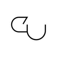 Minimal Letters CU Logo Design