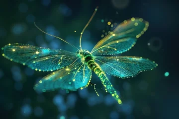 Foto op Plexiglas hologram projection of firefly bug insect . generative ai © Tomislav
