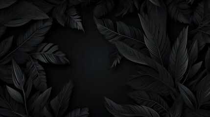 Dark tone and Gold tropical leaves abstract background - obrazy, fototapety, plakaty