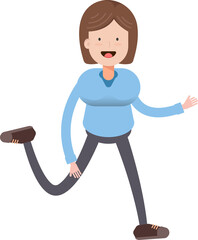 Woman Character Running
