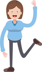 Woman Character Relaxing Illustration
