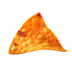 a triangular yellow chip with red specks