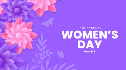Women's day background design. International women's day banner, 8 march. vector illustration