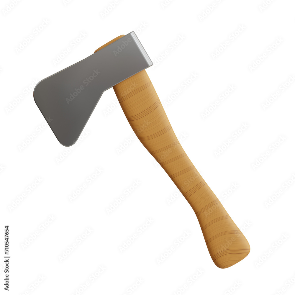 Aufkleber 3d axe model effective wood chopping. 3d illustration, 3d element, 3d rendering. 3d visualization is