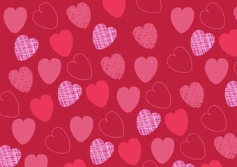 Seamless pattern made of hand drawn doodle hearts.Decor for Valentine's Day, weddings. Print for gift paper, packaging, wallpapers, clothes, textiles.