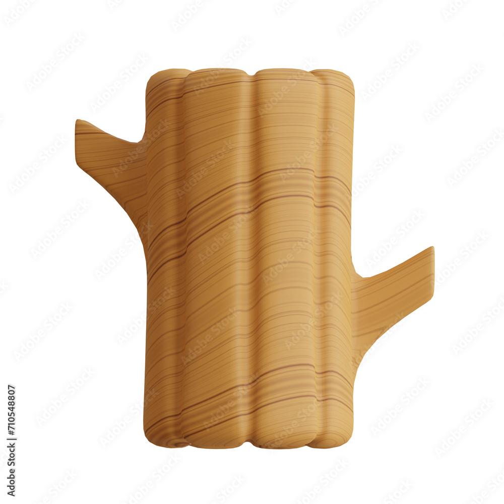 Aufkleber 3d log model timber for construction. 3d illustration, 3d element, 3d rendering. 3d visualization is