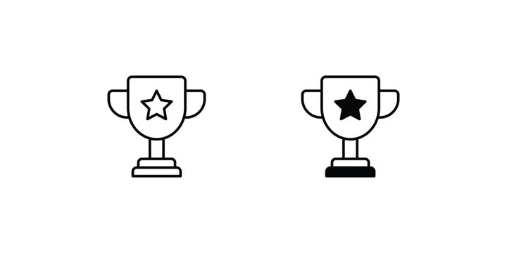 trophy icon with white background vector stock illustration