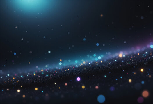 Black space background image filled with glittering lights.