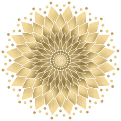 Sun flower Mandala in gold