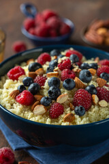 couscous porridge with fresh berry