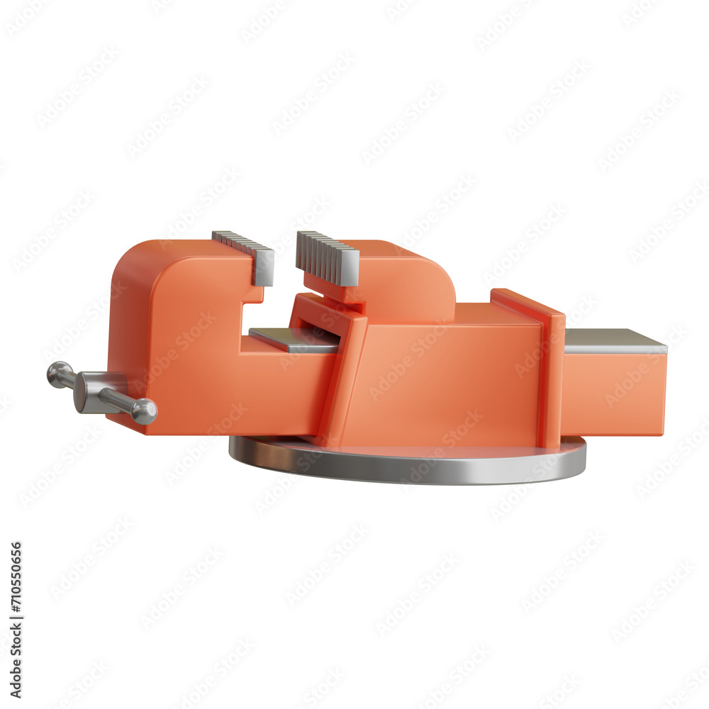 Poster 3d vice model effective clamping and holding. 3d illustration, 3d element, 3d rendering. 3d visualiz