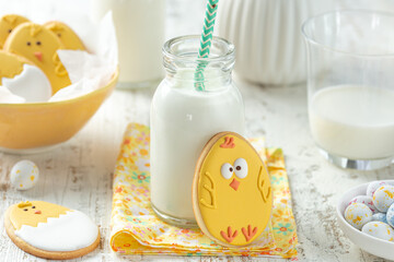 Easter funny chicken chicks icing cookies