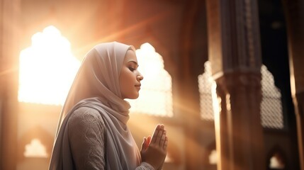 woman praying in the mosque