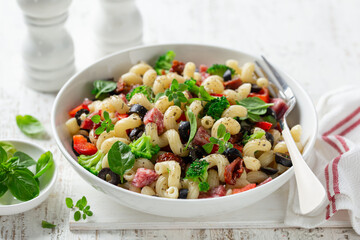 italian pasta salad  with vegetables