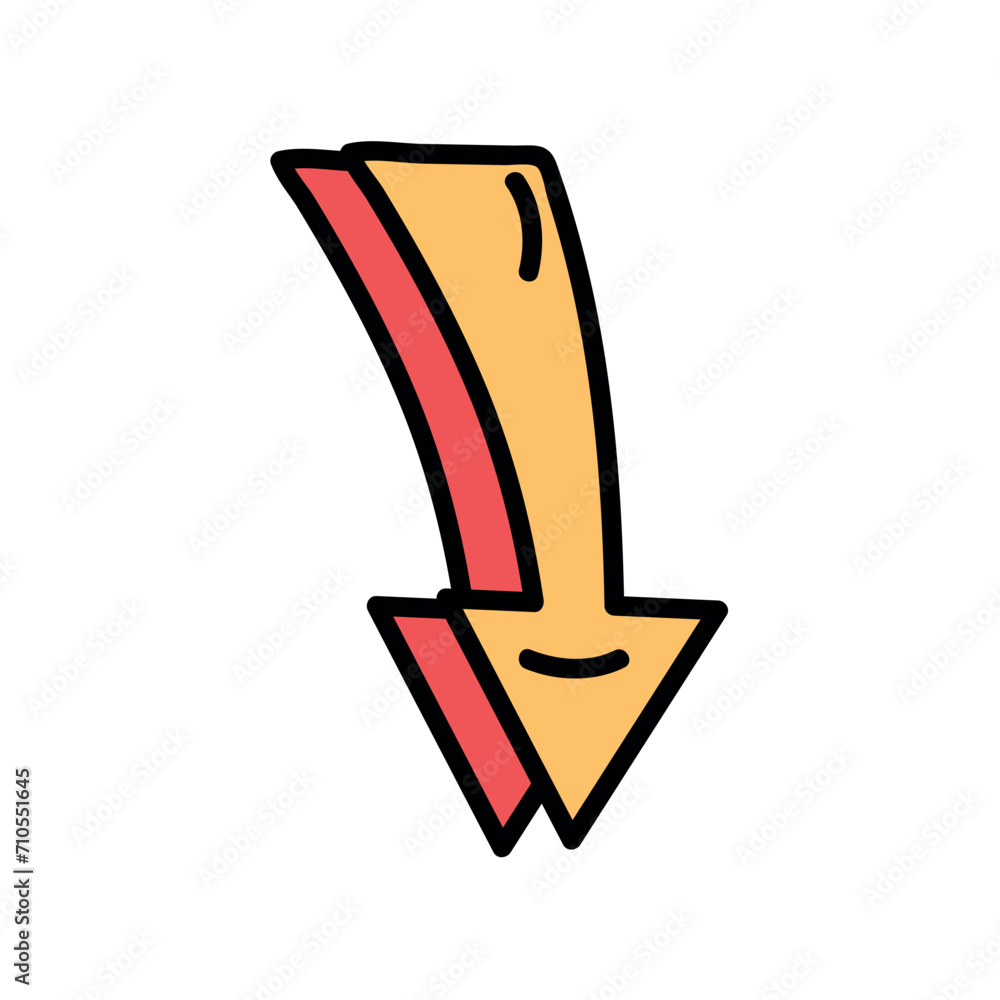 Poster arrow of doodle set. the vibrant colors and 3d depth in this design can guide journey, emphasizing d