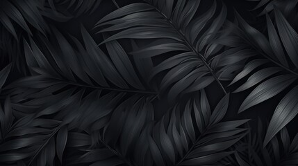 Dark tone and Gold tropical leaves abstract background