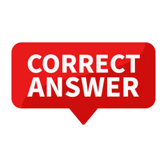 Correct Answer Red Rectangle Shape For Information Correct And Fact Announcement
