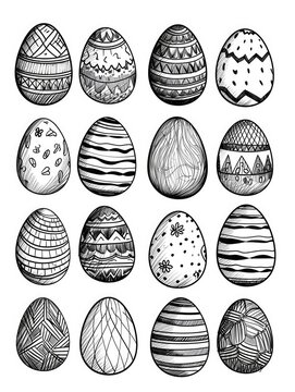 minimalist egg sketch pattern on a white background, providing a clean and modern aesthetic