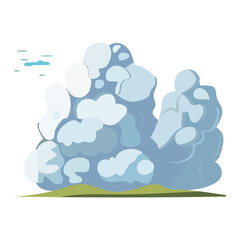 Clouds of colorful set. This cartoon illustration and creative design unite to paint a captivating clouds landscape against a pristine white backdrop. Vector illustration.