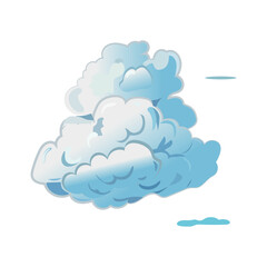 Clouds of colorful set. This stunning illustration transports you into a world of awe-inspiring natural beauty, featuring a vast cloudscape set against a white background. Vector illustration.