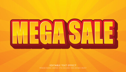 mega sale editable text effect template for business promotion sale banner