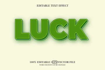 Luck 3d style text effect, 3d text mockup,