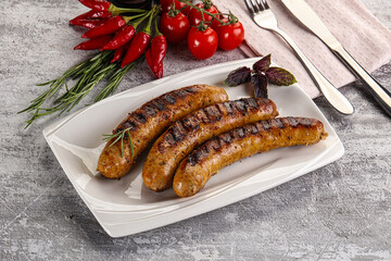 Grilled meat sausages with spices