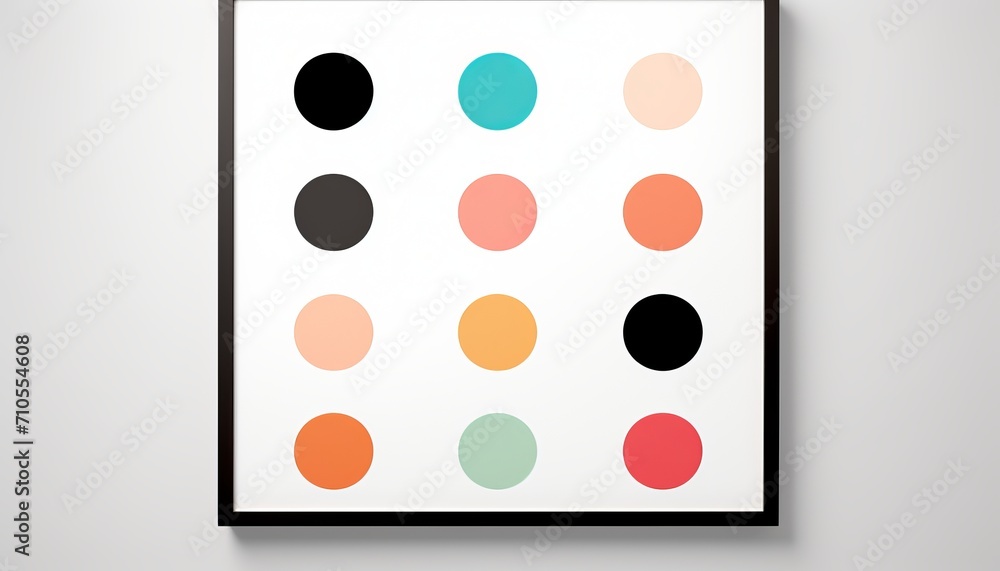 Poster abstract minimalistic geometric poster layout with vibrant colorful circles shape design