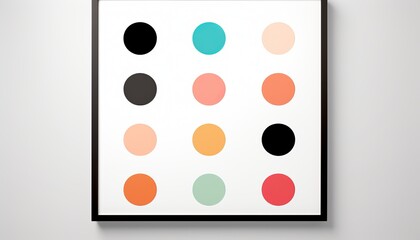 Abstract minimalistic geometric poster layout with vibrant colorful circles shape design