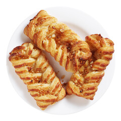 Braided puff pastry buns