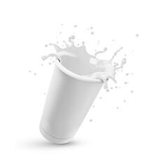 cup with splash on white background