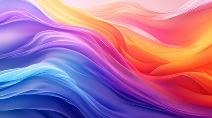 Obraz premium Vibrant Harmony: A Colorful Wave Background in Light Violet-Orange Style, Featuring Striking Contrast and Dynamic Hues of Orange and Blue