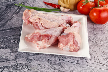 Raw turkey shoulder wing for cooking