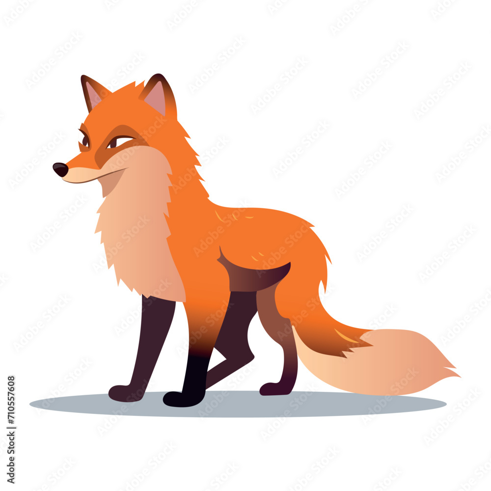 Poster fox of colorful set. an artful illustration of a fox, skillfully combining design elements to create