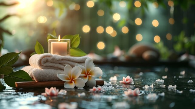 Spa treatments, massages, and calming spa environments supplies zen stones and water spa of deep relaxation and tranquility and with space for text concepts. spa background