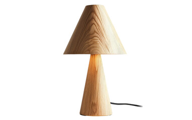 Scandinavian Cone-shaped Table Lamp On Transparent Background.