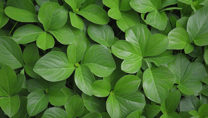 Organic Beauty - Green Leaves Background for Advertising Design Brochure