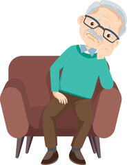 elderly man or grandfather in actions character
