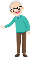 elderly man or grandfather in actions character